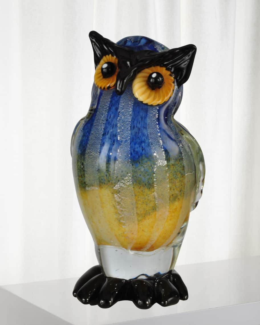 Image 1 of 1: Big Owl Art Glass Sculpture