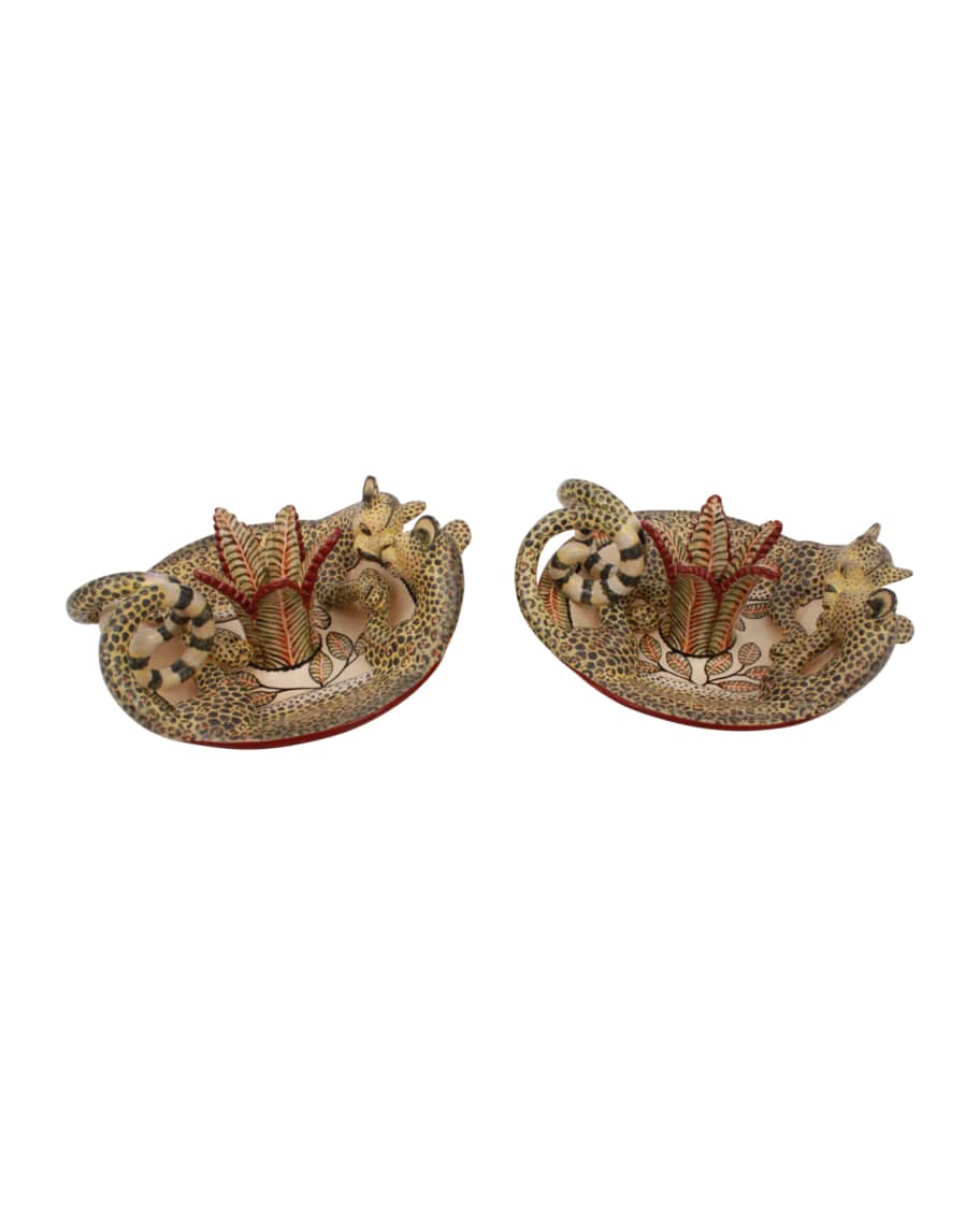 Image 1 of 1: Leopard Candle Holders