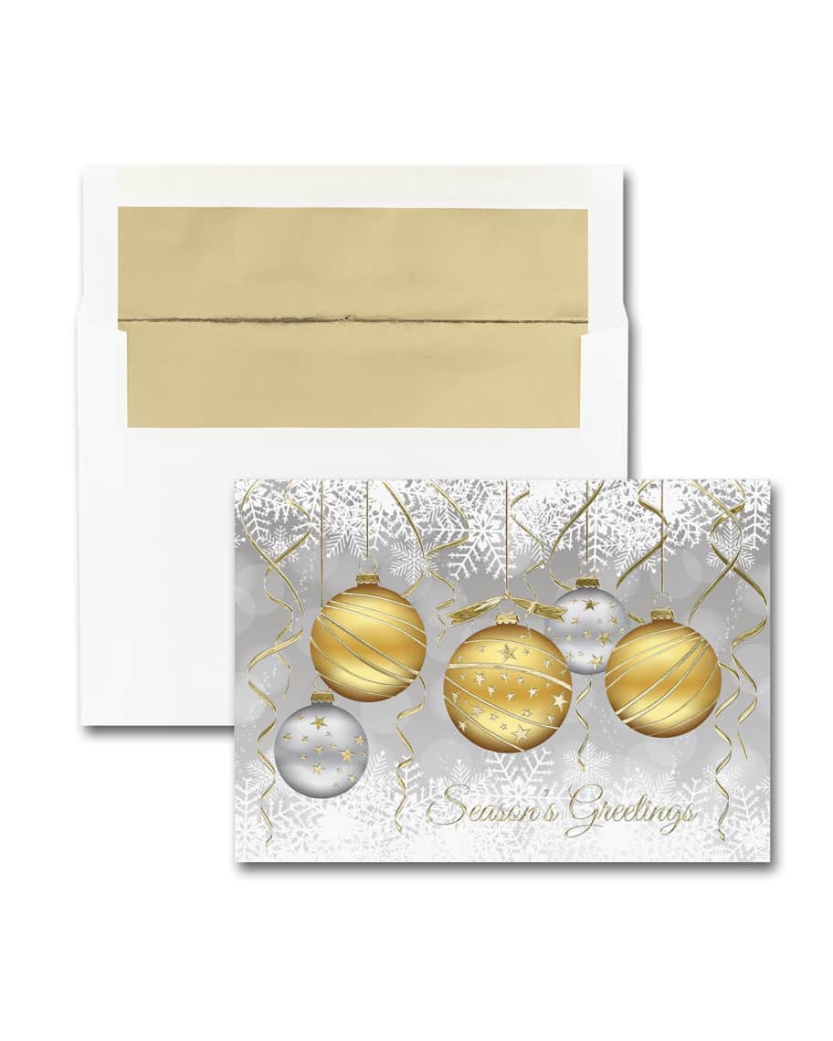 Image 1 of 1: 25 Golden Ornaments Greeting Cards with Blank Envelopes