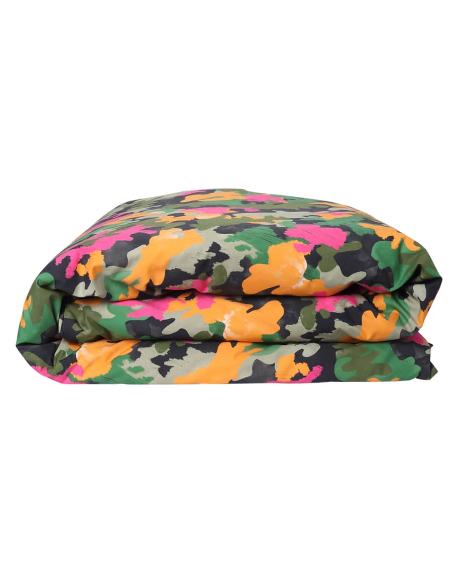 Image 1 of 1: Kids' Camo Pink Cotton Duvet Cover - Twin