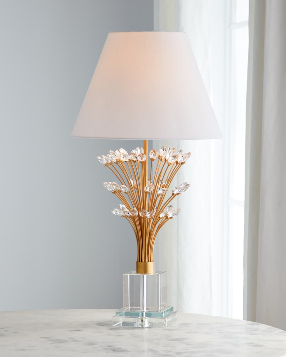 Image 3 of 3: Crystal Spray Table Lamp