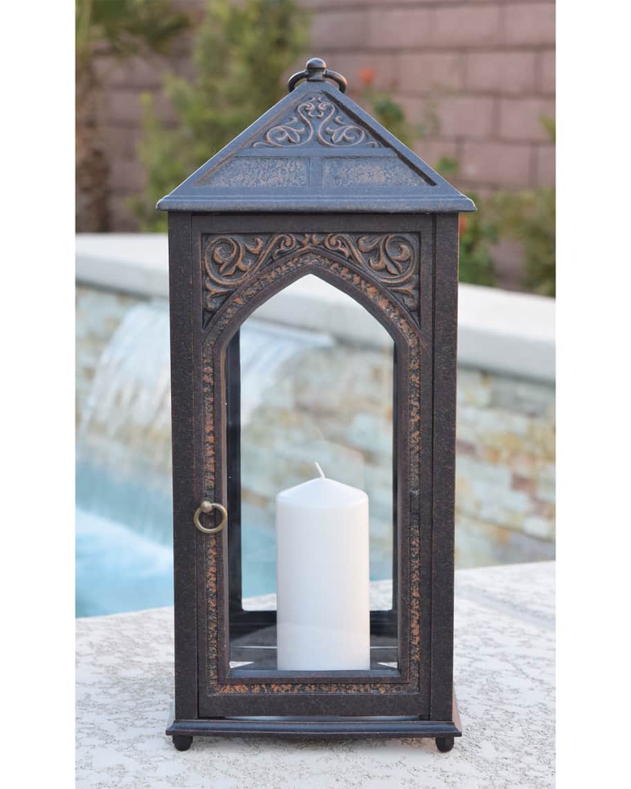 Image 1 of 2: Outdoor Hurricane Lamp - 17.7" High