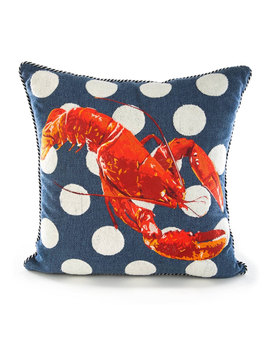 Image 1 of 2: Lobster Outdoor Accent Pillow