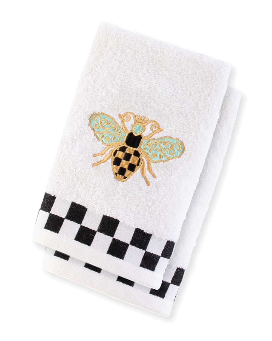 Image 1 of 1: Queen Bee Fingertip Towels, Set of 2