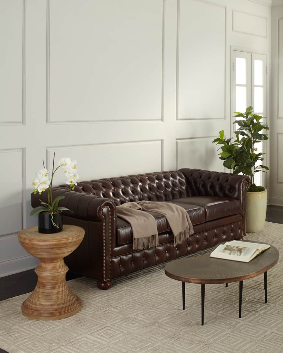 Old Hickory Tannery Chesterfield Leather Sleeper Sofa 84