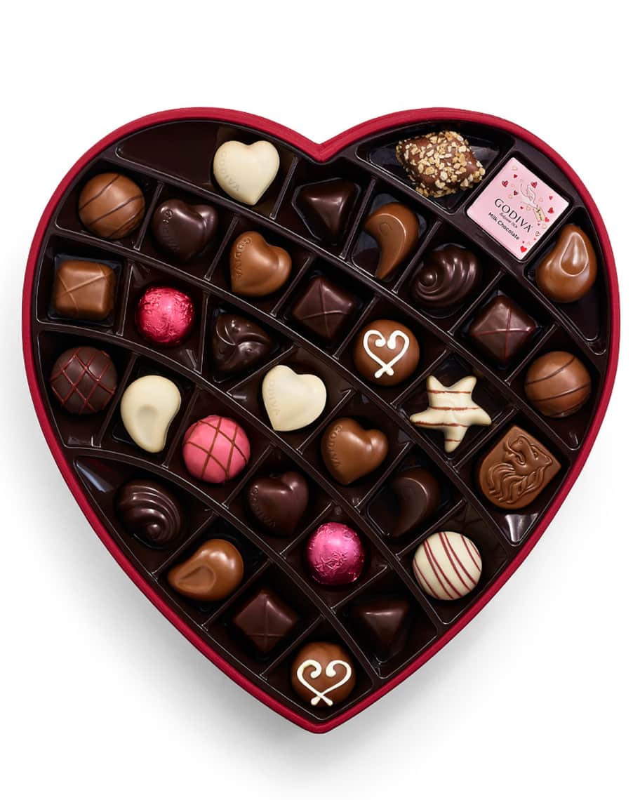 Image 2 of 2: 37-Piece Valentine's Day Chocolate Gift Box in Fabric Heart