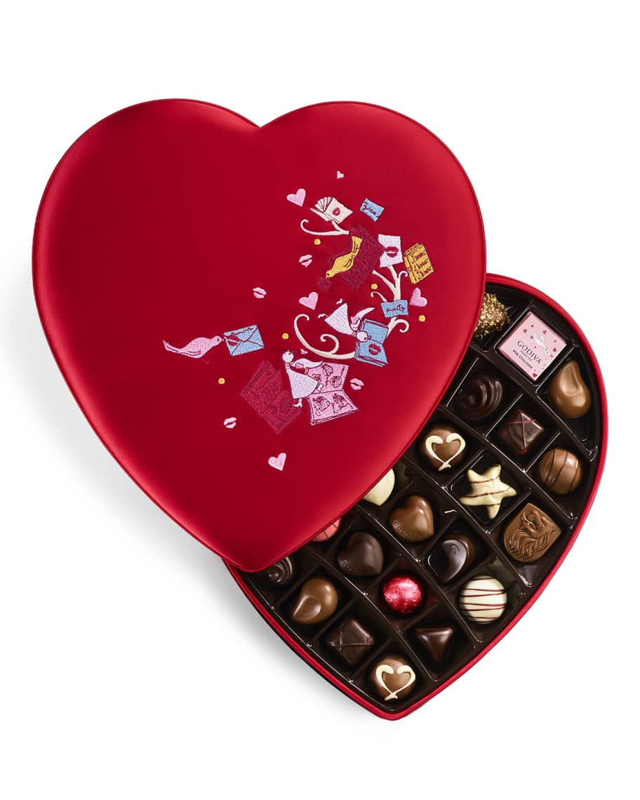 Image 1 of 2: 37-Piece Valentine's Day Chocolate Gift Box in Fabric Heart