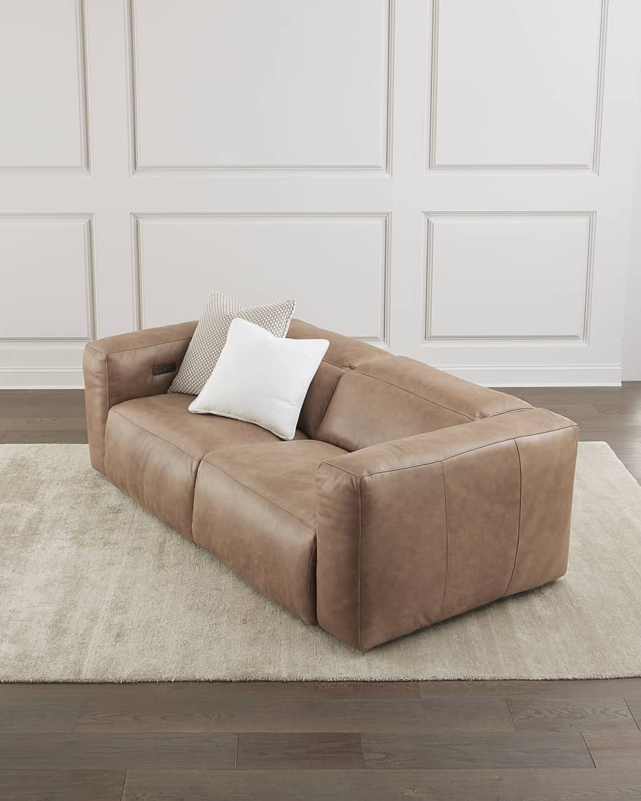 Image 1 of 5: Cosmo Leather Power Motion Reclining Sofa