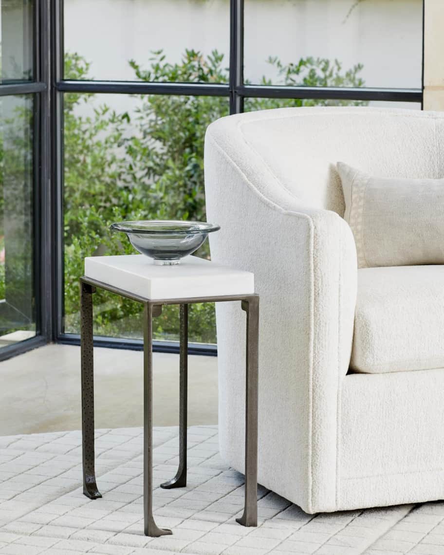 William D. Scott for Global Views Small Zen Side Table with White Honed