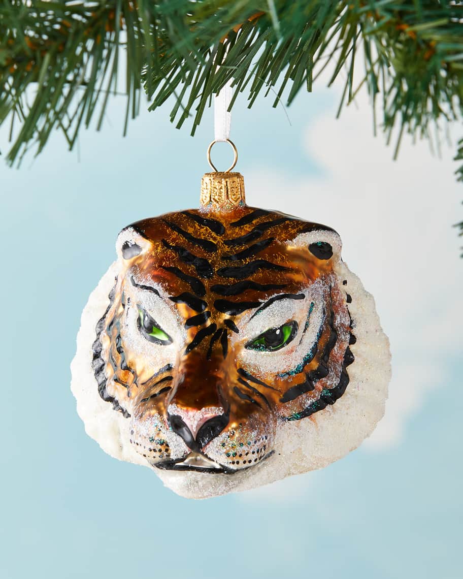 Image 1 of 1: Tiger Head Christmas Ornament