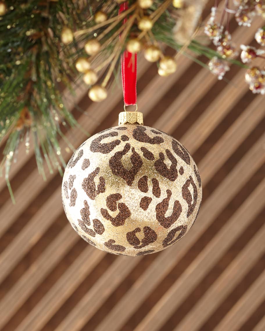 Image 1 of 1: Leopard Ball Christmas Ornament
