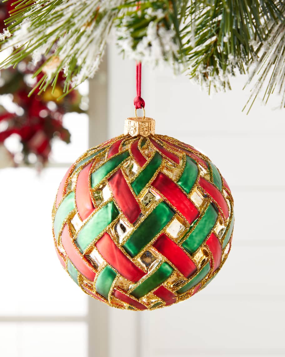 Image 1 of 1: Woven Ball Christmas Ornament