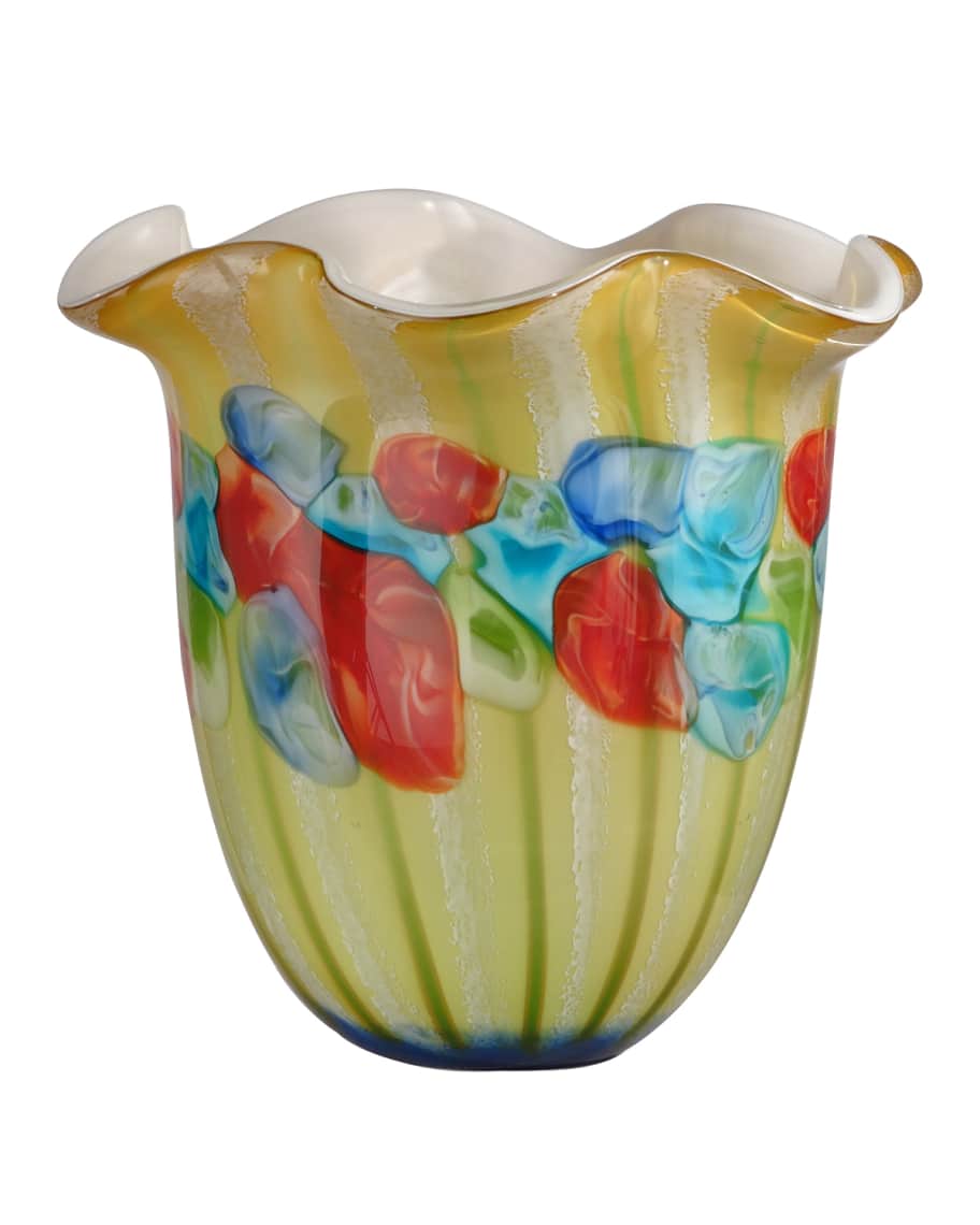 Image 2 of 2: Argentina Ruffle Hand-Blown Art Glass Vase