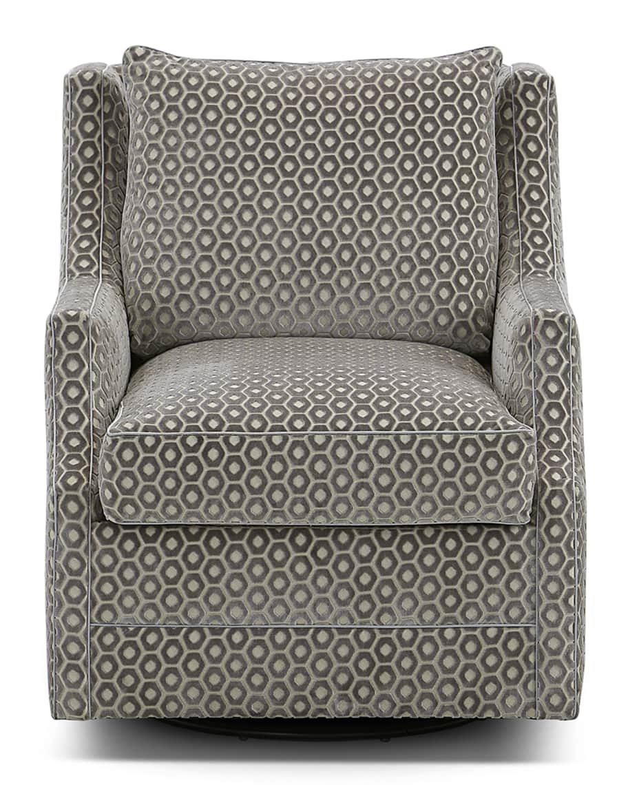 Image 2 of 2: Wingback Scoop-Arm Swivel Glider Chair