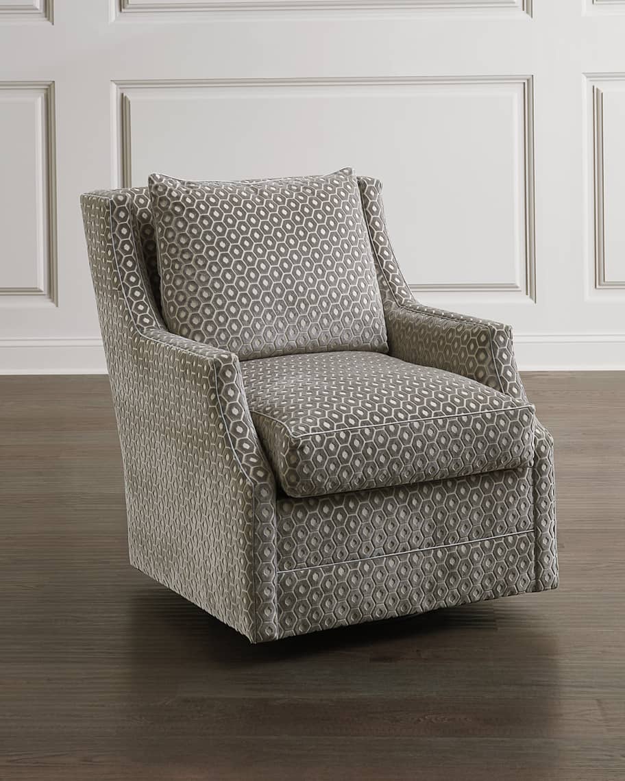 Image 1 of 2: Wingback Scoop-Arm Swivel Glider Chair