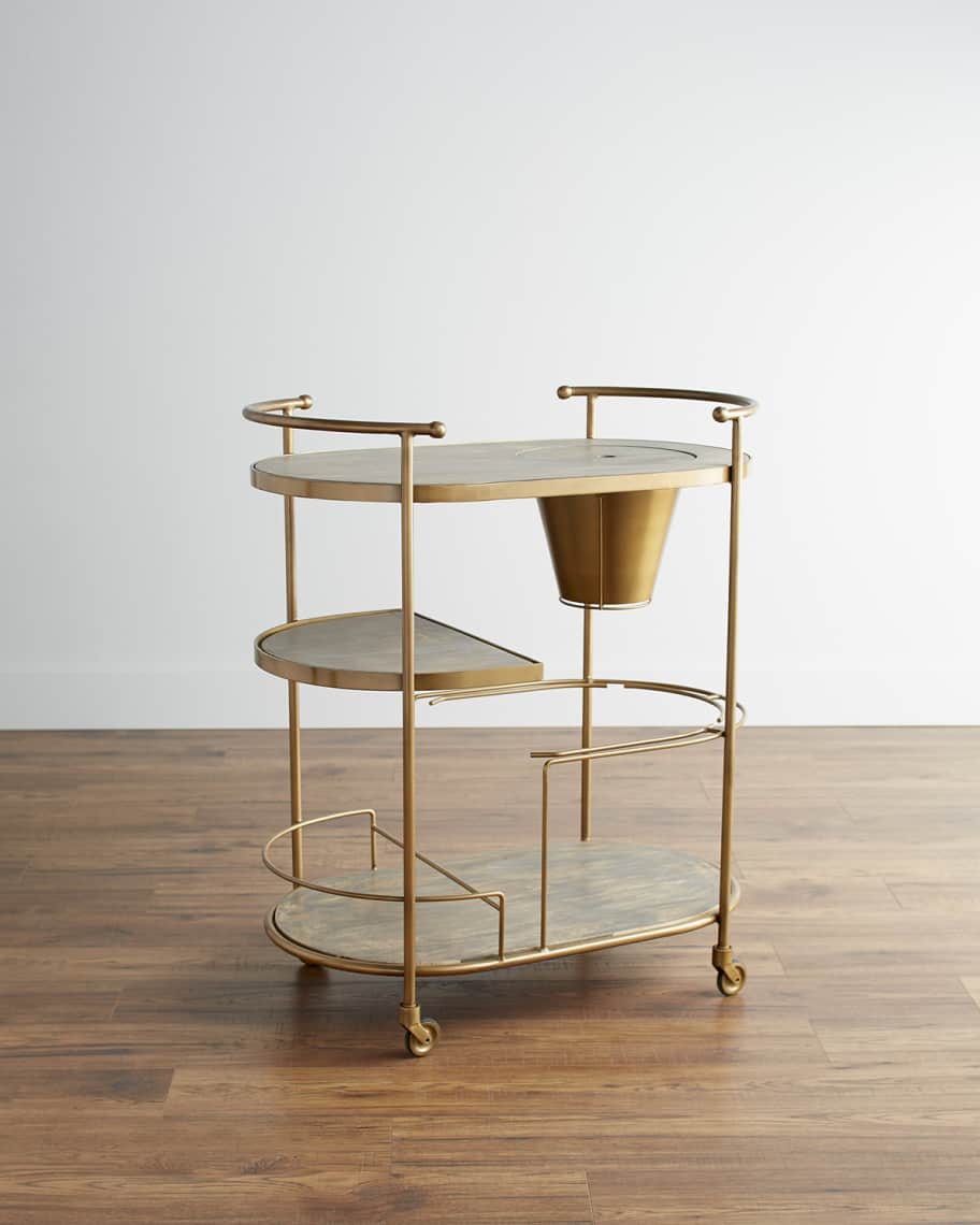 Image 3 of 4: Tamara Art Deco Bar Cart