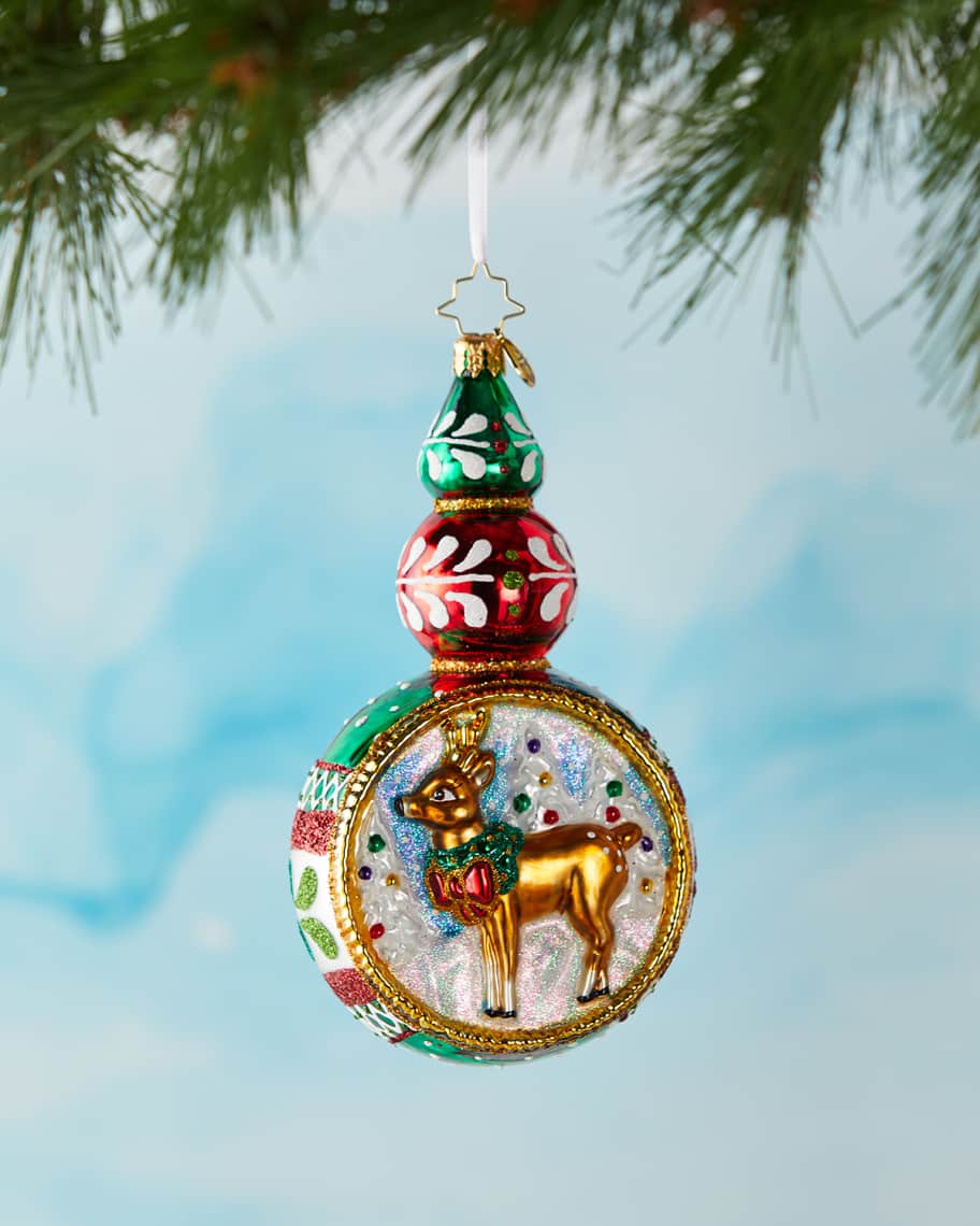 Image 1 of 2: A Near And Deer Christmas Ornament