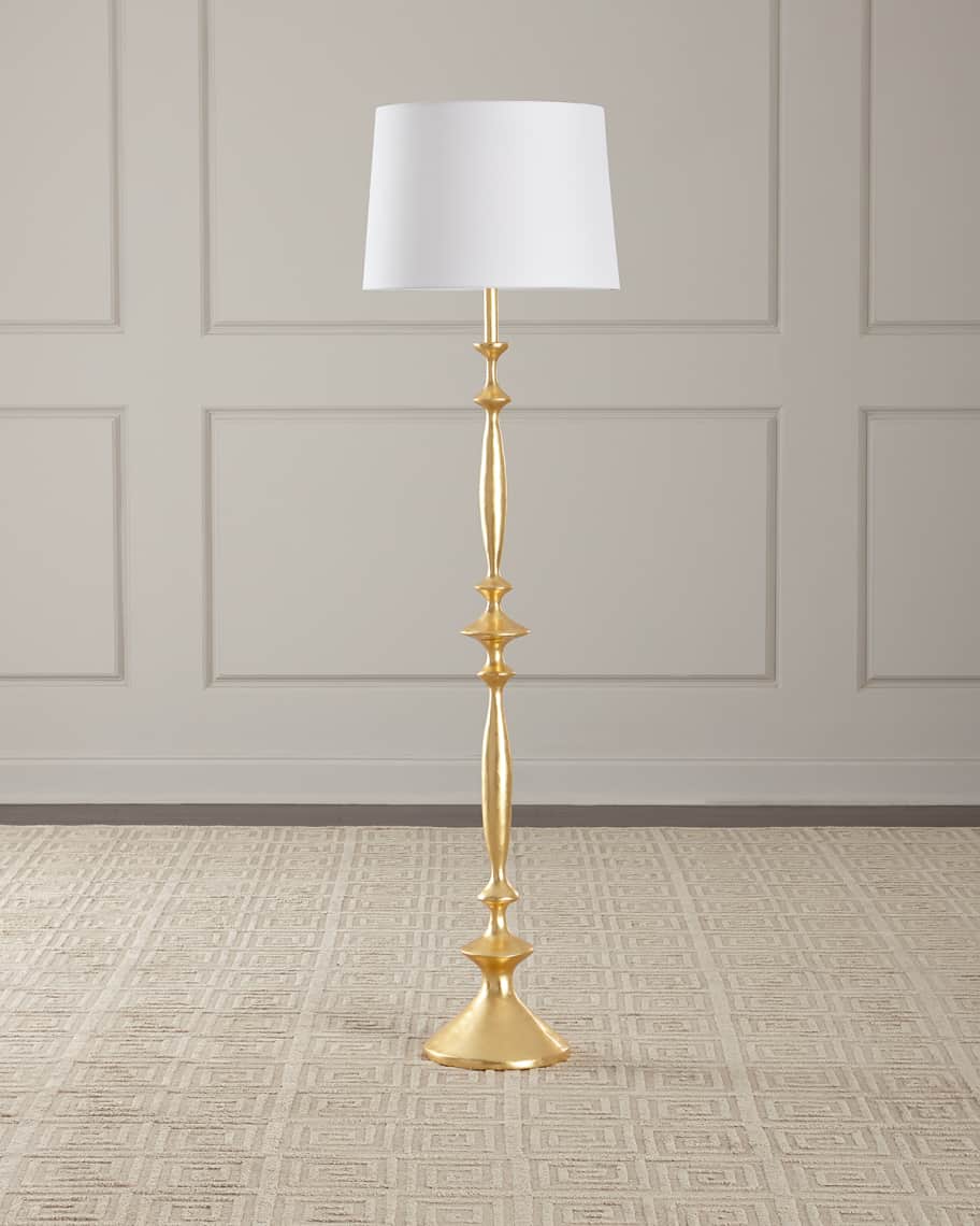 Gold Leaf Spindle Floor Lamp Horchow