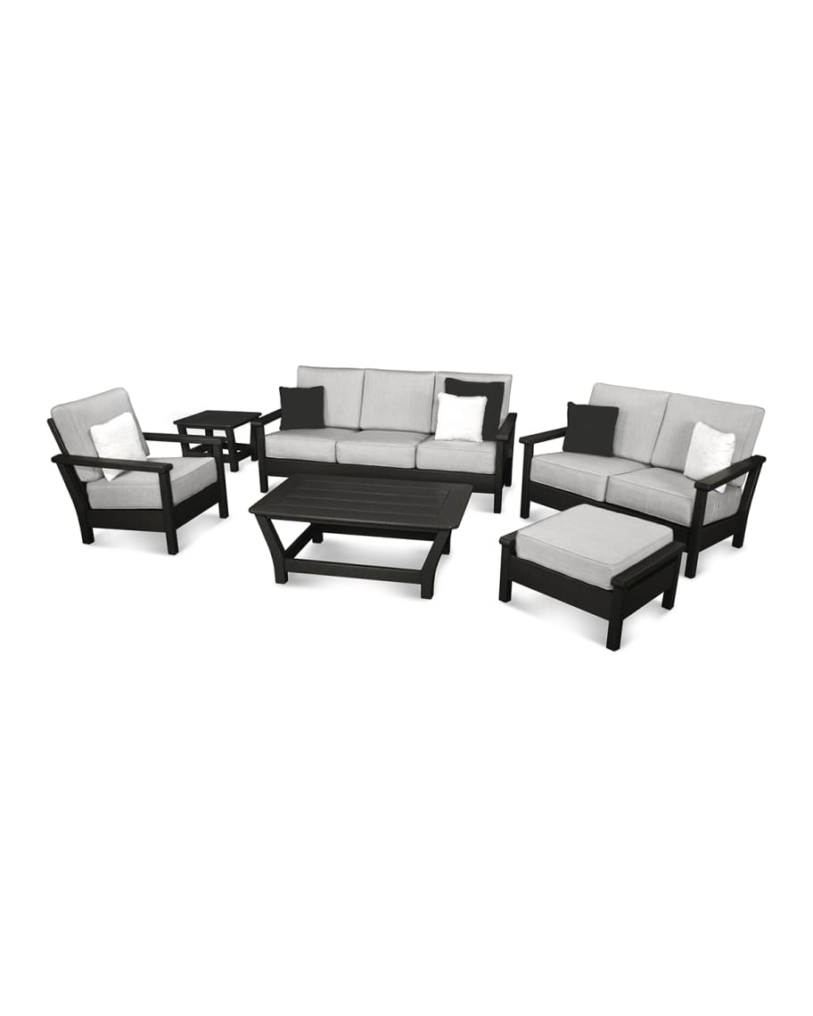 Image 1 of 1: All-Weather 6-Piece Outdoor Living Set with Pillows