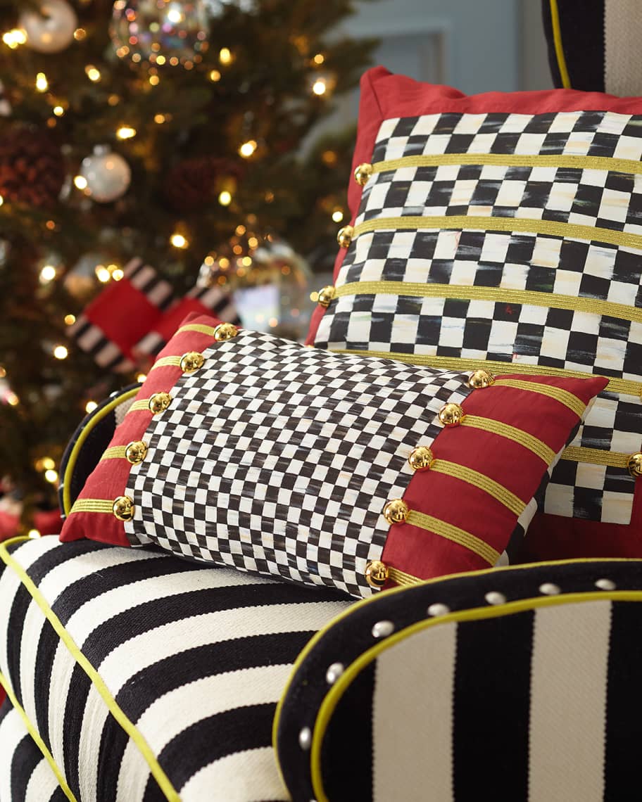 MacKenzieChilds Holiday Regimental Lumbar Pillow
