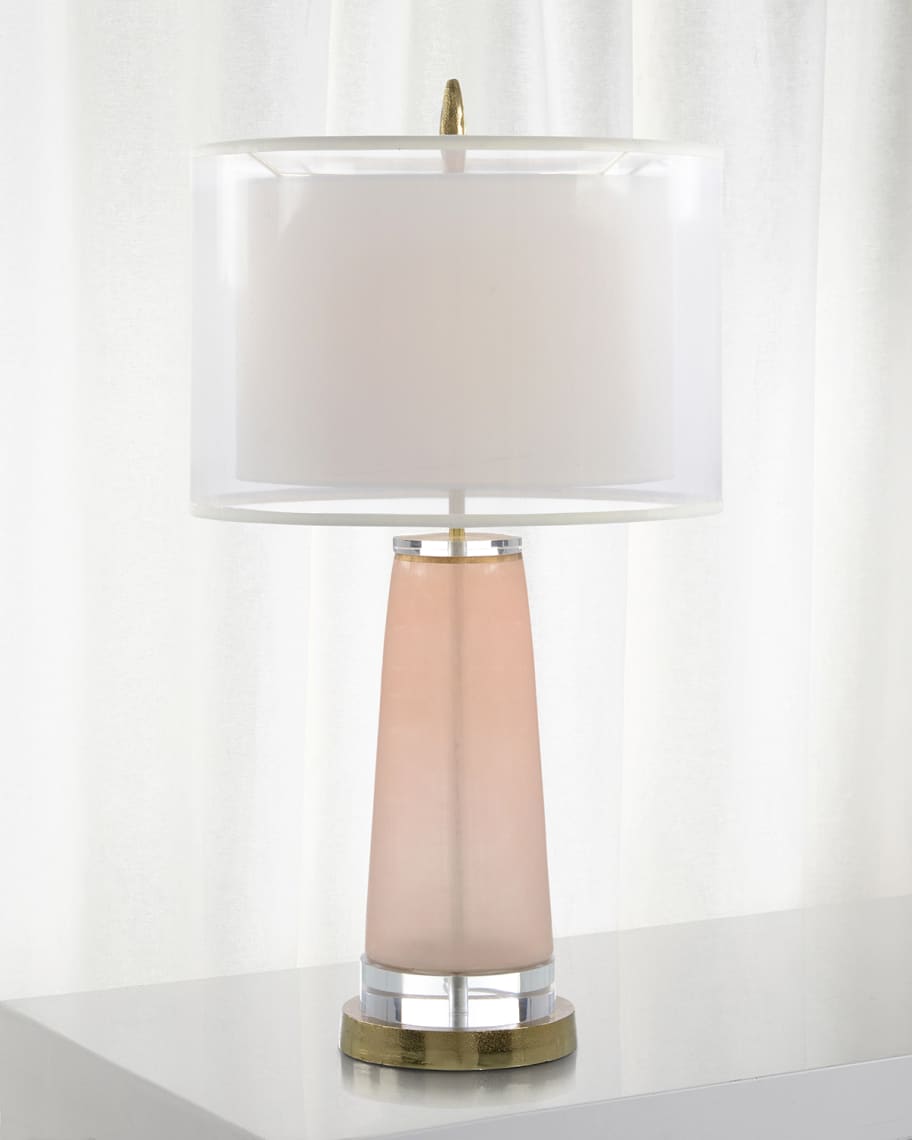Image 1 of 1: Soft Pink Glass Lamp