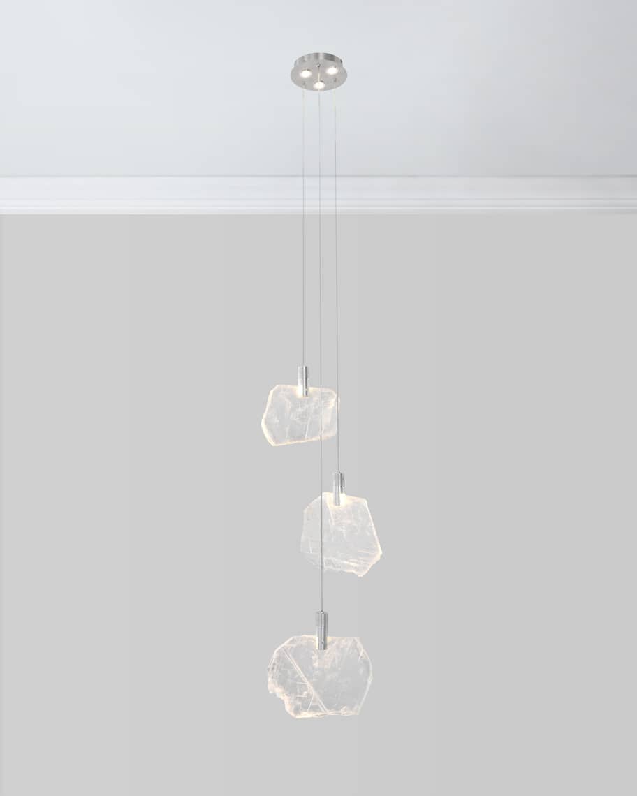 Image 1 of 1: 6-Light Selenite Drop Light Chandelier