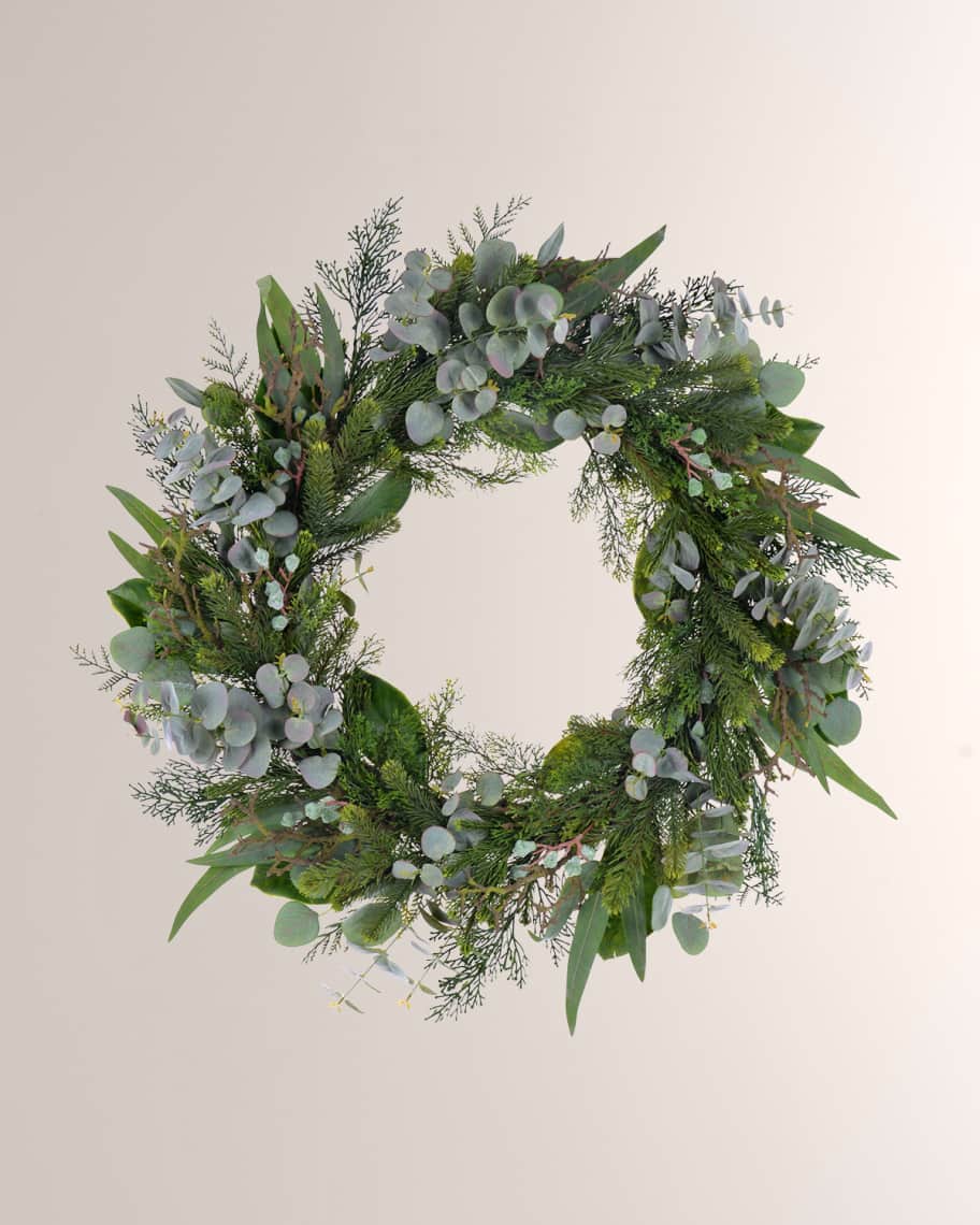 Image 1 of 1: 30" Mixed Greenery Wreath