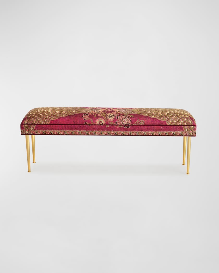 Image 1 of 6: Fuchsia Peacock Bench, 50"