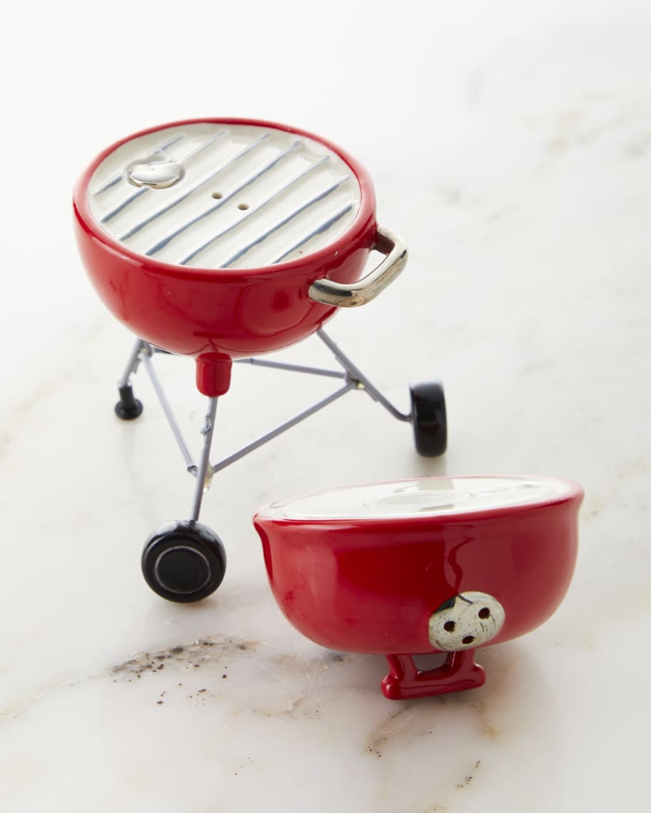 One Hundred 80 Degrees Red BBQ Grill Salt & Pepper Shakers Horchow