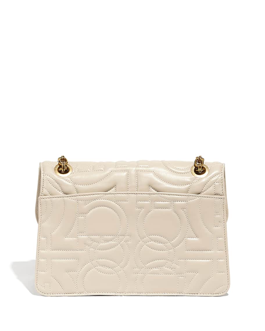 Image 2 of 3: Quilted Gancini Chain Crossbody Bag, Peony