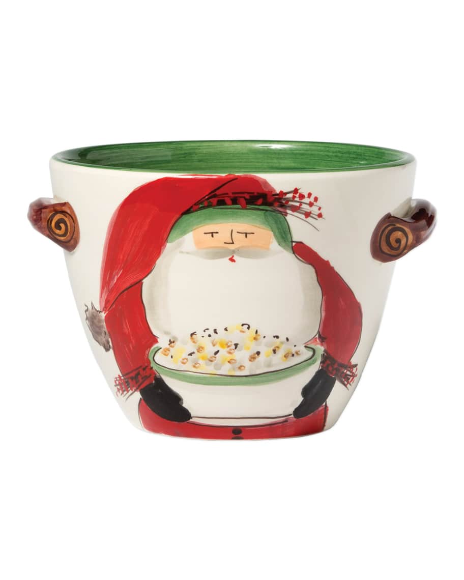 Nick Large Deep Bowl Santa w/ Stockings Vietri Old St