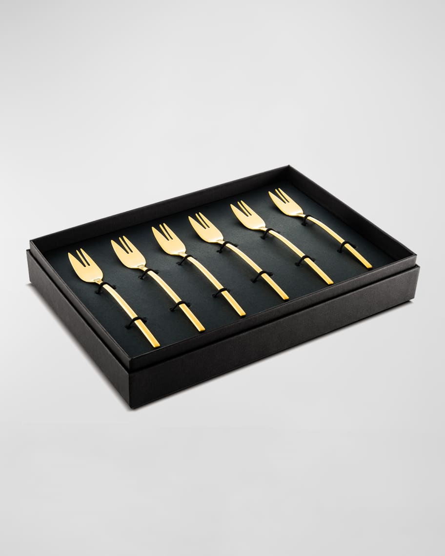 Image 1 of 1: Due Ice Oro 6-Piece Cake Fork Set