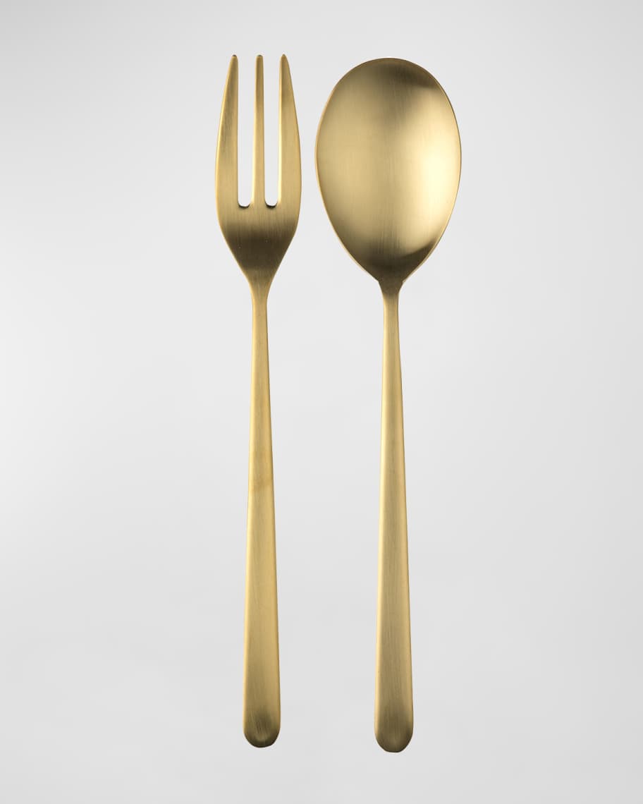 Image 1 of 1: Linea Ice Oro Serving Utensil Set