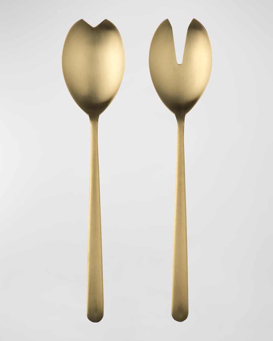 Image 1 of 1: Linea Ice Oro Salad Servers Set
