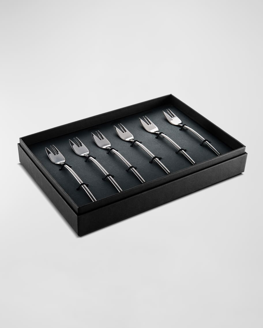 Image 1 of 1: Due Oro Nero Cake Forks, Box of 6