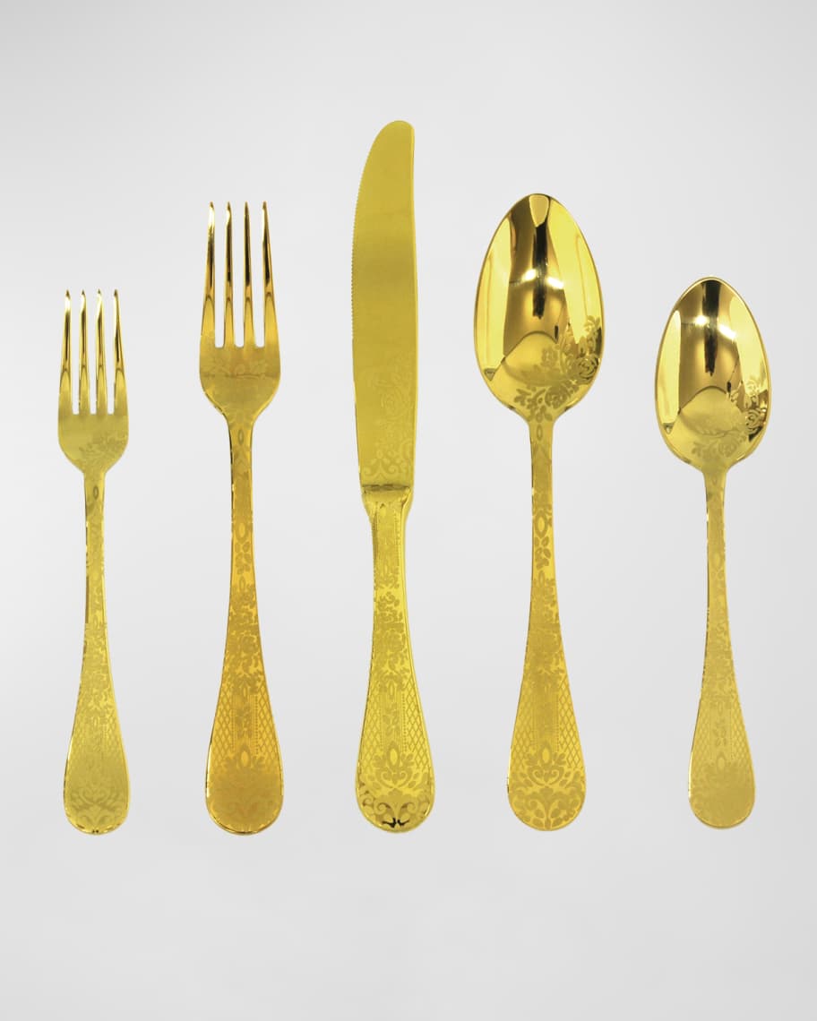 Image 1 of 2: Casablanca Oro 5-Piece Flatware Set