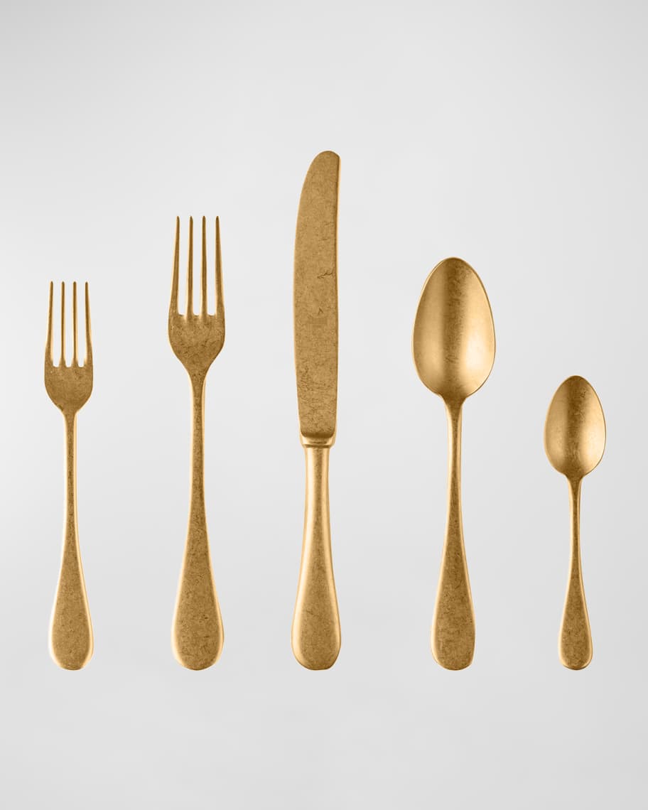 Image 1 of 2: Vintage Oro 5-Piece Flatware Set