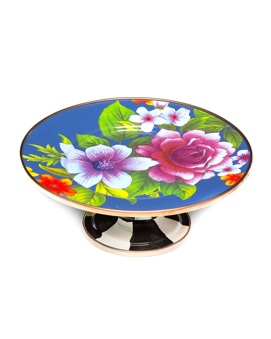 Image 1 of 2: Flower Market Mini Pedestal Platter Lapis