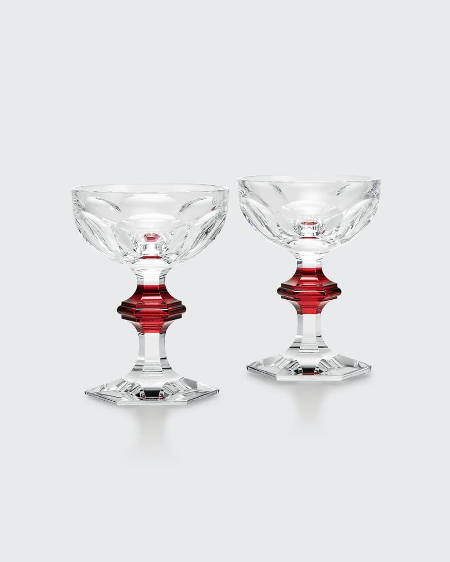Image 3 of 3: Harcourt Coupe Red Knob Glasses, Set of 2