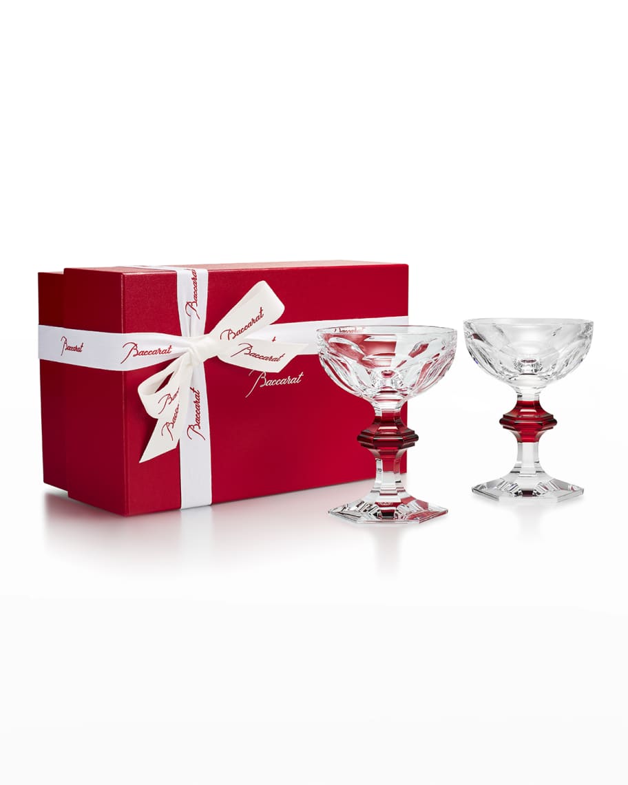 Image 2 of 3: Harcourt Coupe Red Knob Glasses, Set of 2