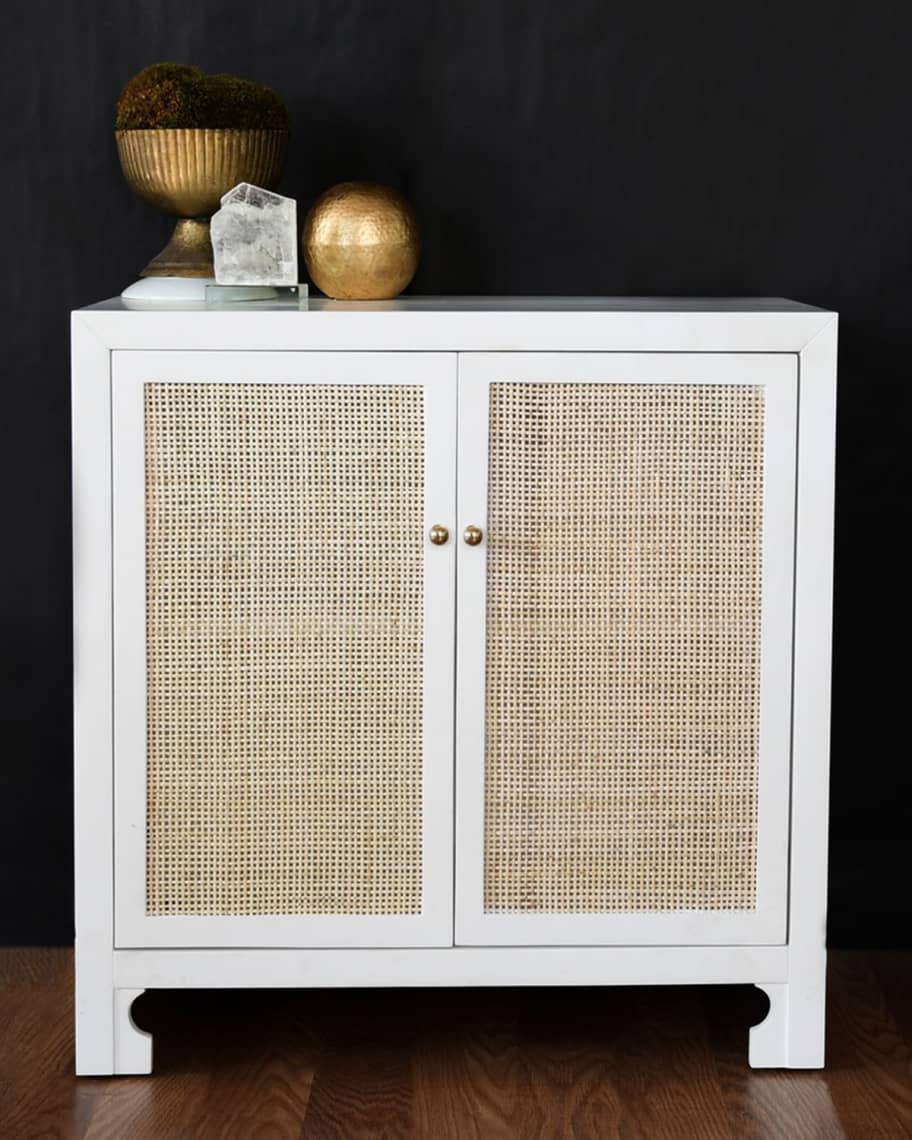 Worlds Away Quinn 2 Door Cane Cabinet Horchow