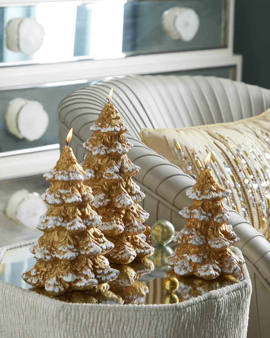 Exclusive Small Gold Christmas Tree Candle Horchow