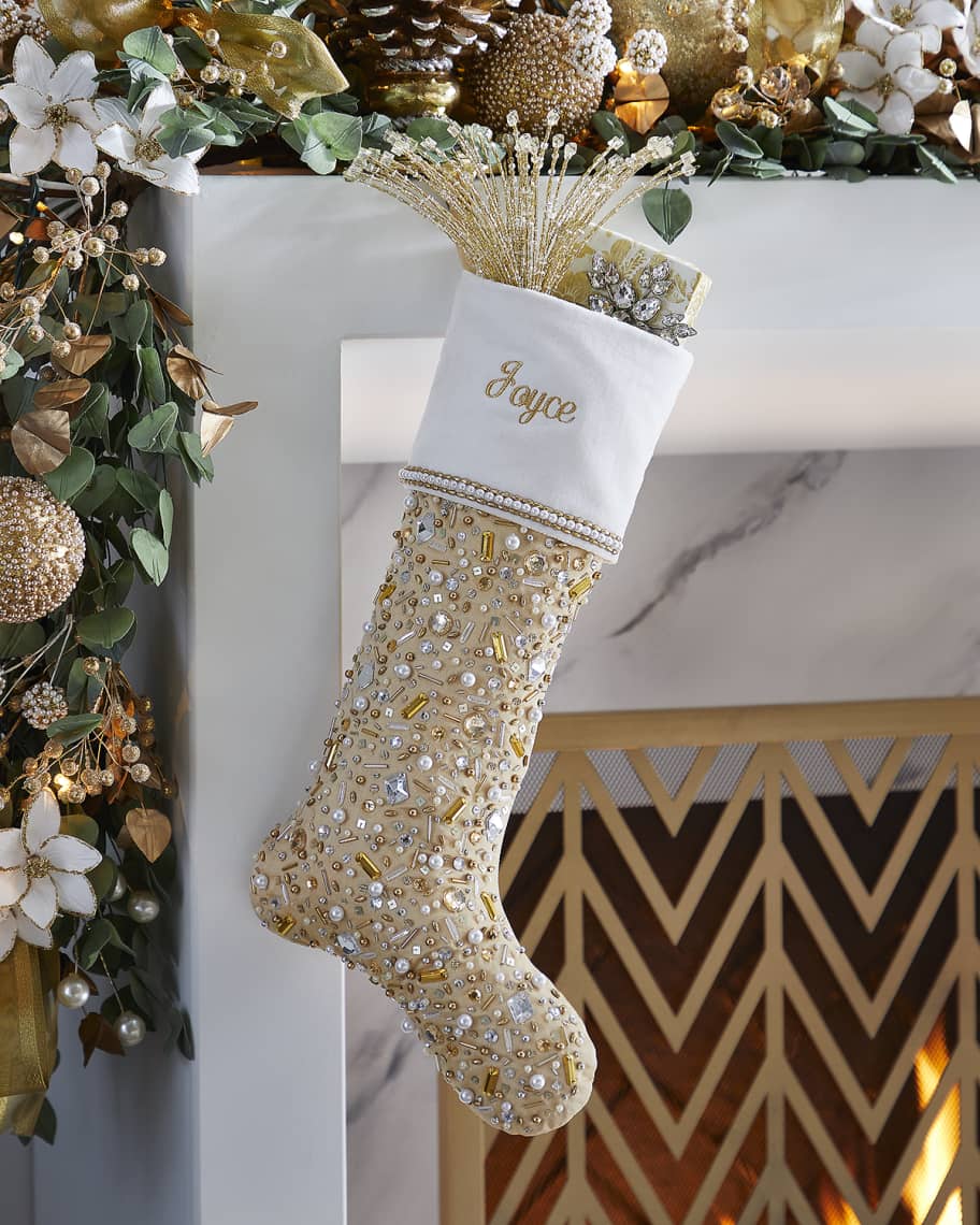 Kim Seybert Personalized Holiday Sparkle Christmas Stocking Horchow