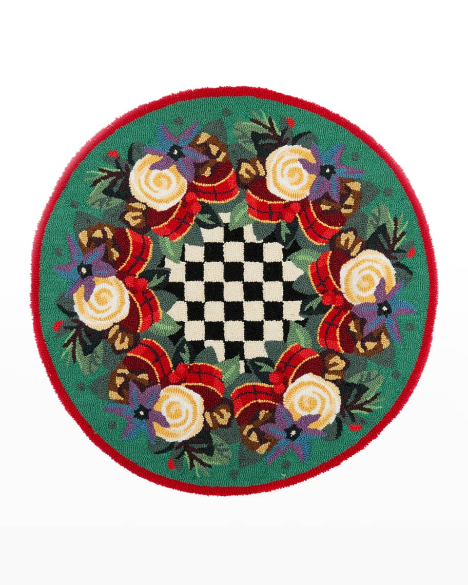 Image 1 of 1: Scottish Bouquet Rug 3 Ft Round