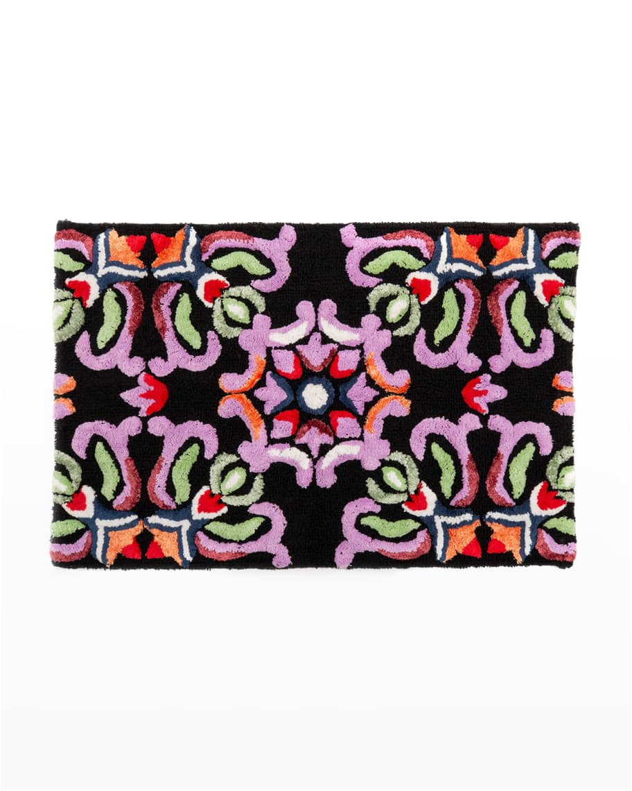 MacKenzieChilds Jaipur Standard Bath Rug Black Horchow