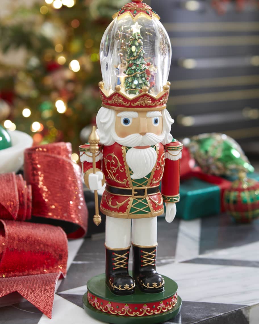 Glitterville Nutcracker w/ Lighted Revolving Dome Horchow