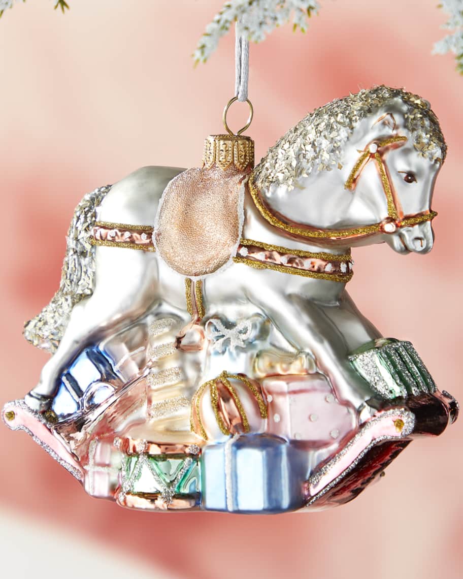 Neiman Marcus Rocking Horse With Gifts Christmas Ornament Horchow