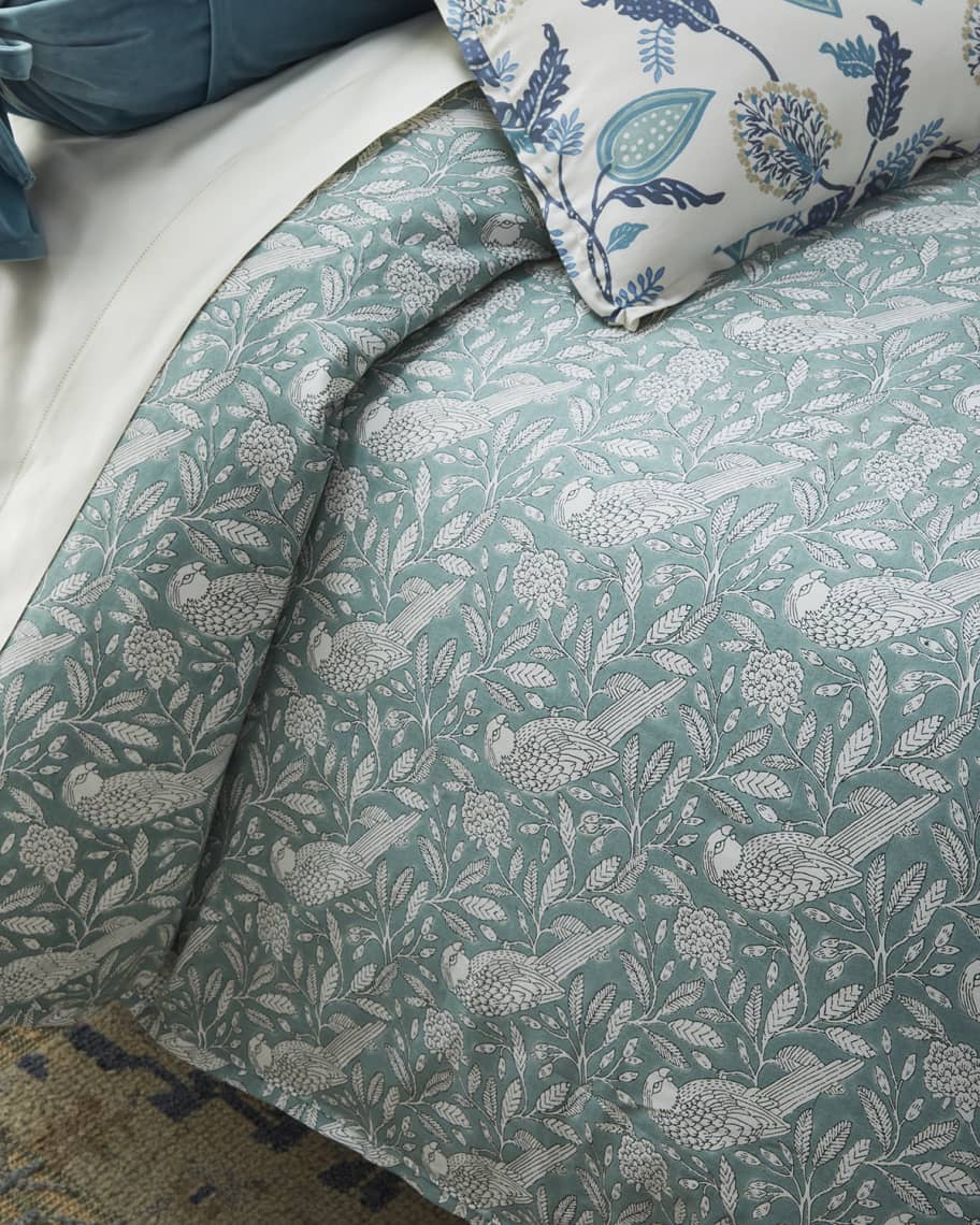 25 Mackenzie Lane Spa BirdPrint Queen Duvet Cover Horchow
