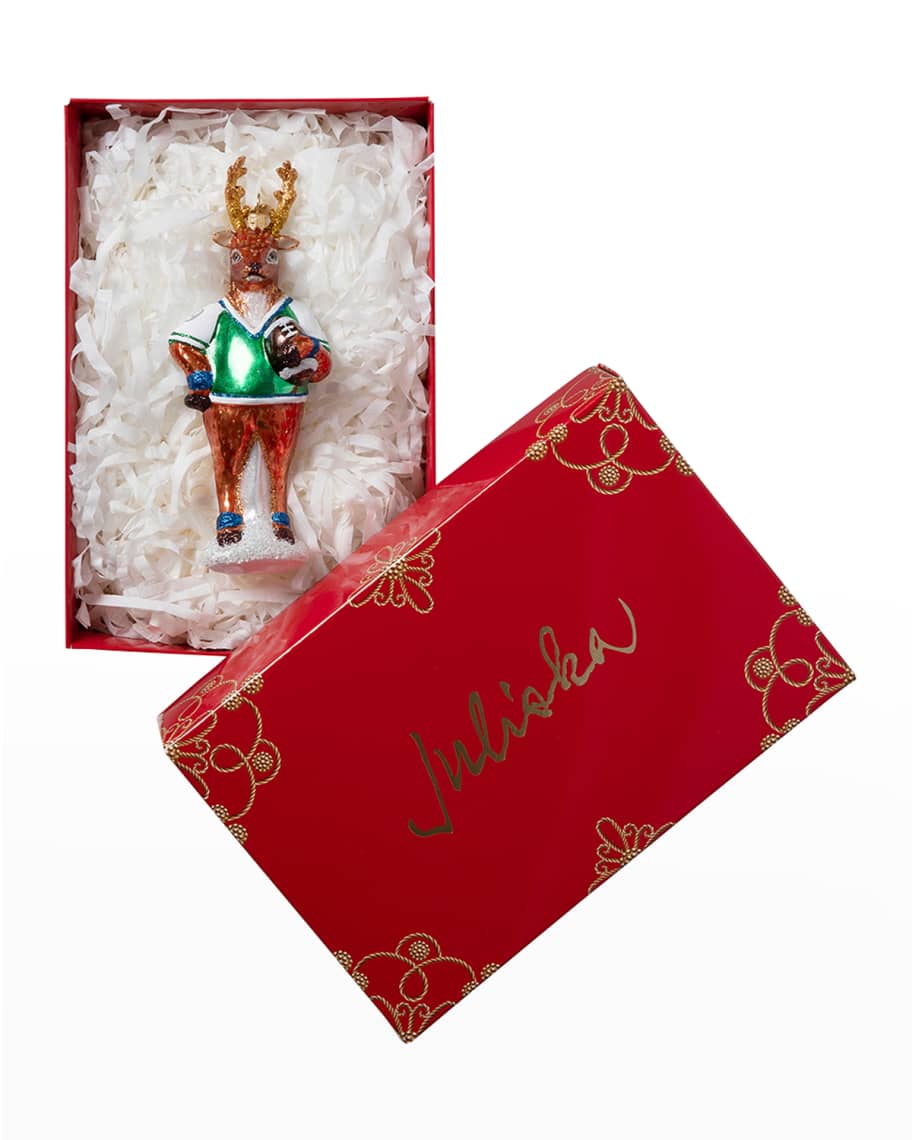 Image 2 of 4: Country Estate Reindeer Games: Archer Cupid the Reindeer Glass Ornament