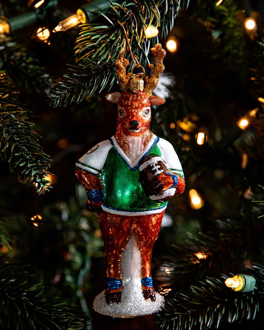 Image 3 of 4: Country Estate Reindeer Games: Archer Cupid the Reindeer Glass Ornament